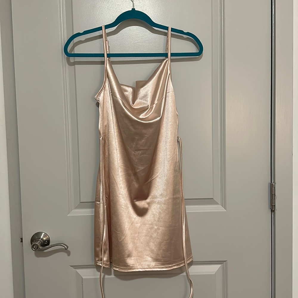 Champagne Slip Dress with tie